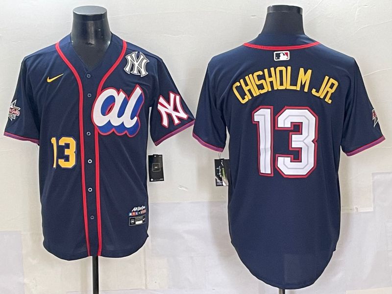 Men 2025 New York Yankees #13 Chisholm jr Drak Blue All star Nike MLB Jersey style 1->baltimore orioles->MLB Jersey